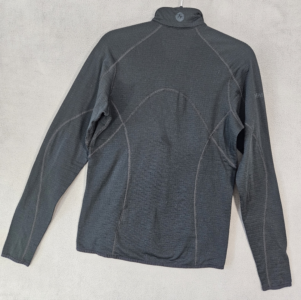 Marmot Womens Medium 1/4 Zip Sweatshirt Polartec Fleece Lined Black Chest Pocket - Picture 11 of 13